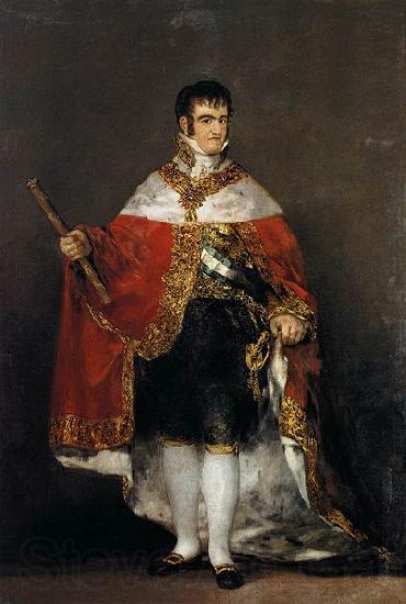 Francisco de Goya Portrait of Ferdinand VII of Spain in his robes of state